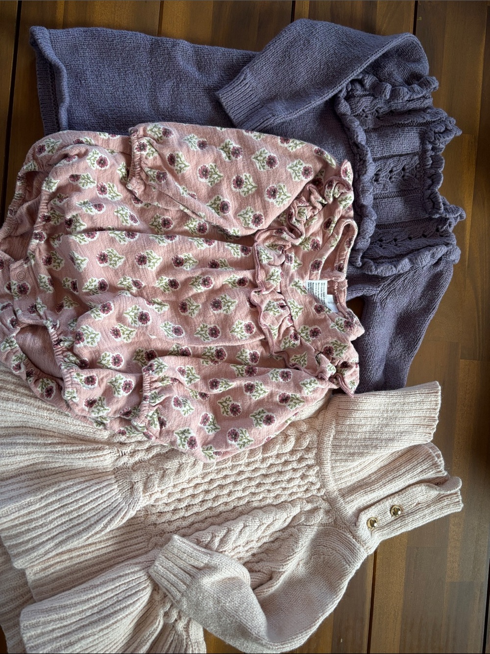 Janie and Jack Pink Floral Ruffle Bloomers and Knit Skirts Set